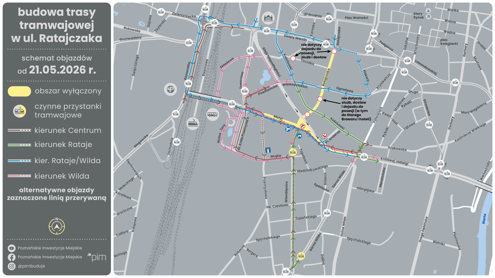 Budowa tramwaju na ul. Ratajczaka przechodzi w kolejny, bardzo widoczny etap