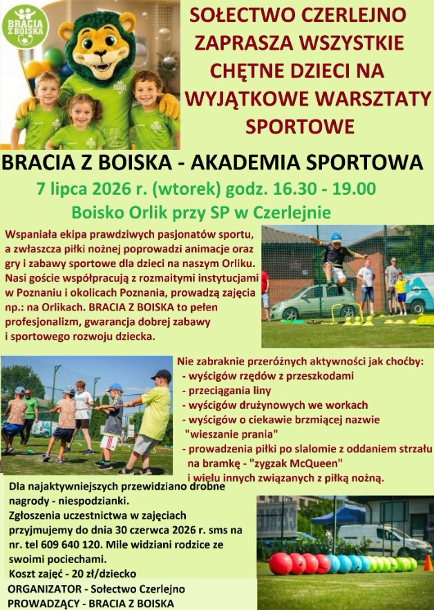 Sołectwo Czerlejno zaprasza na warsztaty sportowe - Dla mieszkańca - Urząd Miejski w Kostrzynie