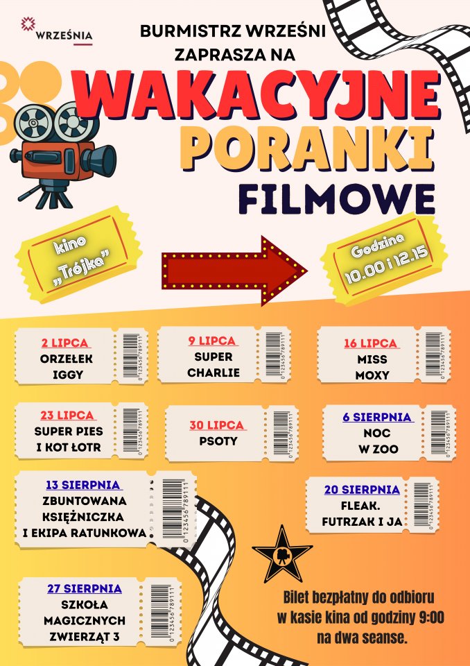 Wakacyjne poranki filmowe - Aktualności - WRZEŚNIA - miasto w centrum zainteresowania