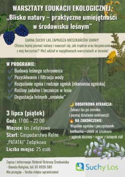 Zapraszamy na warsztaty edukacji ekologicznej „Blisko natury – praktyczne umiejętności w środowisku leśnym”