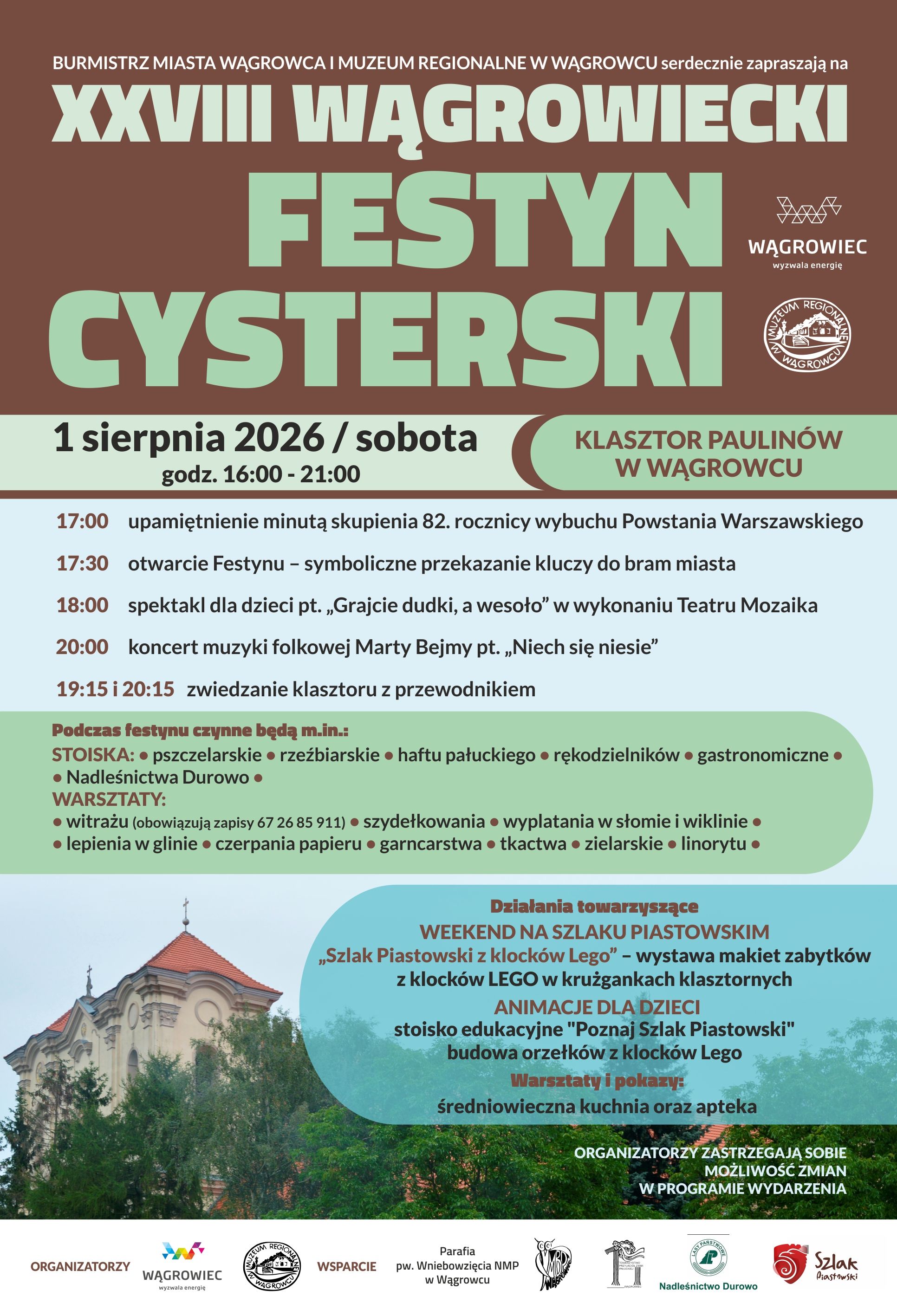 Znamy program XXVIII Wągrowieckiego Festynu Cysterskiego