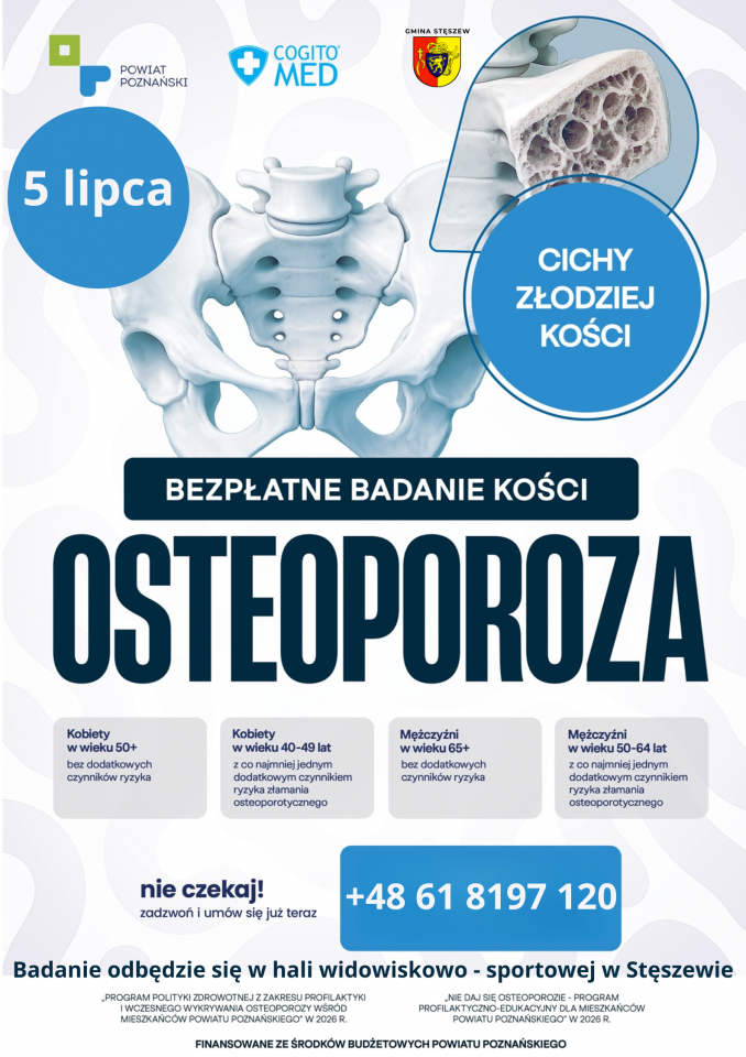 Zadbaj o swoje kości – skorzystaj z bezpłatnego badania w kierunku osteoporozy! - Aktualności - Serwis Informacyjny Urzędu Miasta w Stęszewie
