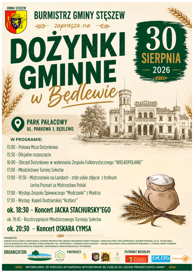 🌾 DOŻYNKI GMINNE 2026 - WIDZIMY SIĘ JUŻ 30 SIERPNIA! 🌾 - Aktualności - Serwis Informacyjny Urzędu Miasta w Stęszewie