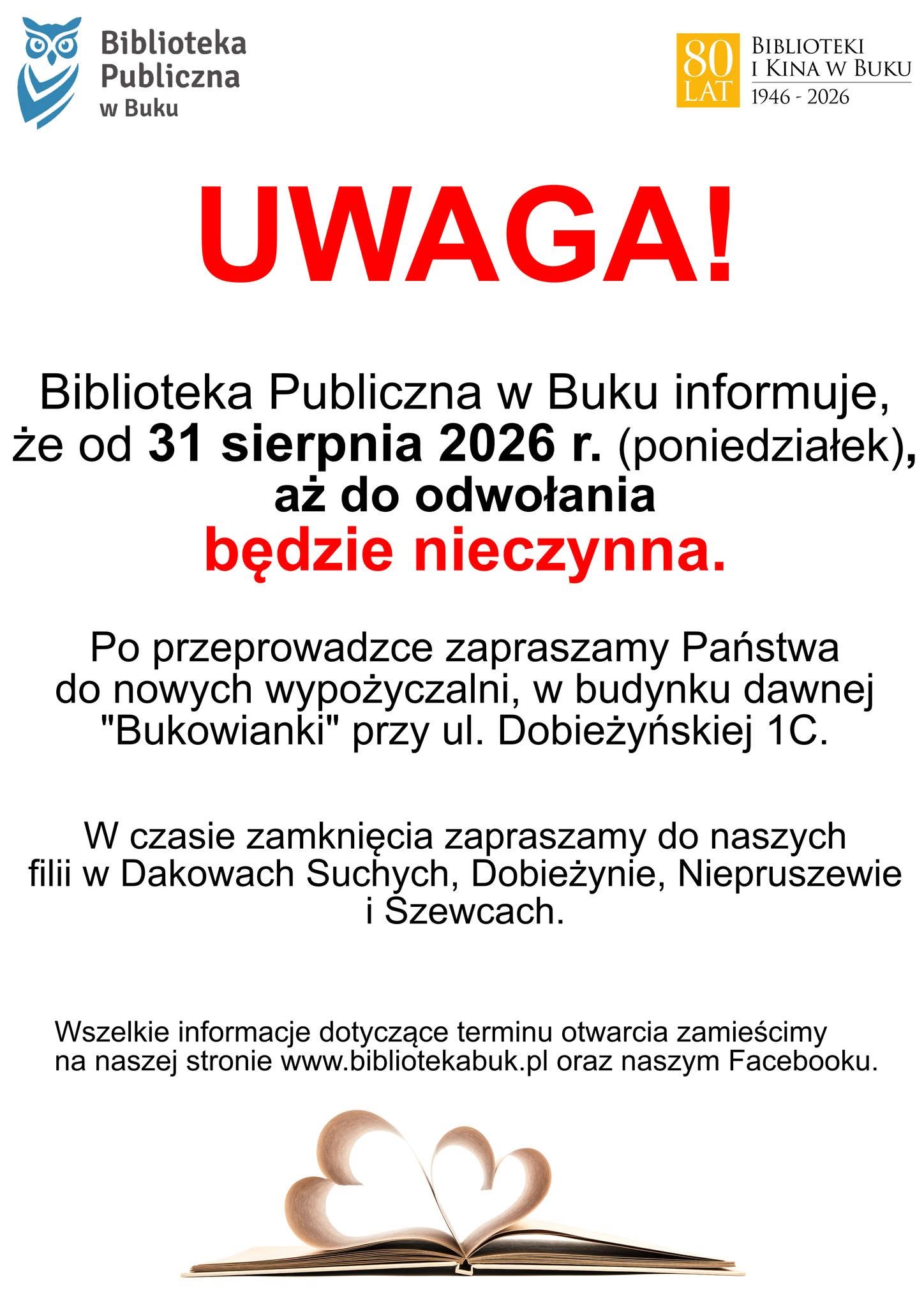 Biblioteka Publiczna w Buku nieczynna! - Miasto i Gmina Buk