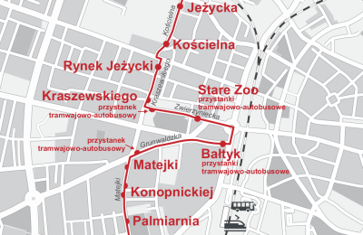 Objazdy na linii nr 164 z powodu prac drogowych na ulicy Kraszewskiego