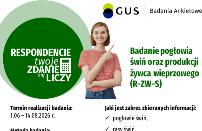 W Komornikach rusza badanie pogłowia świń i produkcji żywca wieprzowego (R‑ZW‑S)