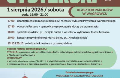Program XXVIII Festynu Cysterskiego w Wągrowcu: rzemiosło, muzyka i atrakcje dla dzieci