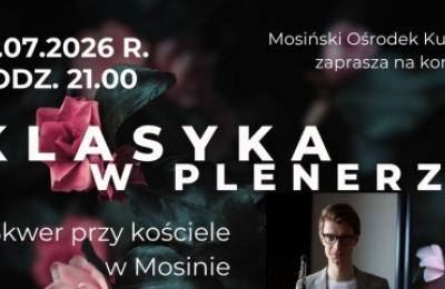 Letni koncert klasyki na skwerze przed mosińskim kościołem: Mateusz Żurawski i Duo La Valse’89 w Mosinie
