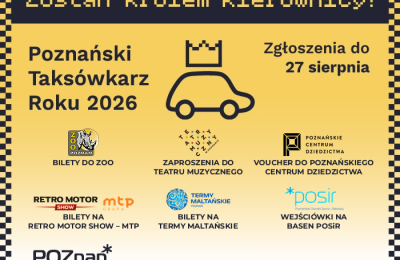 Poznań szuka Taksówkarza Roku 2026. Zgłoszenia tylko do 27 sierpnia