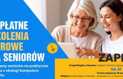 Bezpłatne warsztaty cyfrowe dla seniorów w Mosinie — zapisy na 18 sierpnia