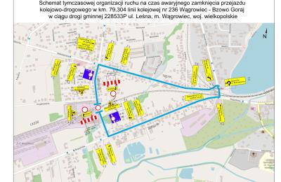 Wągrowiec: informacja o zamknięciu przejazdu kolejowego na ul. Leśnej 11 sierpnia w godzinach 07:30–12:00 z powodu awaryjnego remontu linii 236