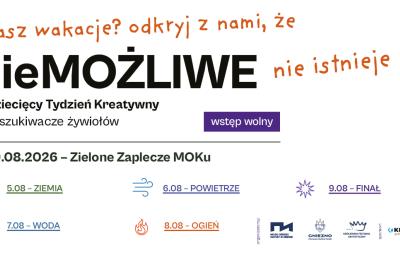 Dziecięcy Tydzień Kreatywny nieMOŻLIWE – Poszukiwacze Żywiołów na Zielonym Zapleczu MOK w Gnieźnie 5–9 sierpnia z bezpłatnymi warsztatami, pokazami i Piana Party