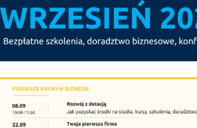 Bezpłatne szkolenia, doradztwo i spotkania networkingowe dla biznesu w Poznaniu we wrześniu