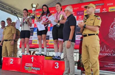 Poznańska strażaczka Marta Lewandowska trzecia w mistrzostwach Polski w kolarstwie szosowym