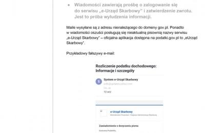 We Wrześni ostrzegają przed mailami o zwrocie podatku. Oszuści podszywają się pod eUrząd Skarbowy