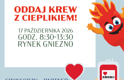 Krew na Rynku w Gnieźnie można oddać 17 października w godzinach 08:30–13:30