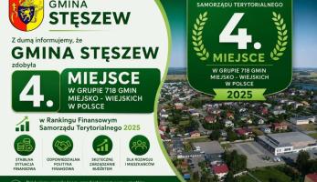 Gmina Stęszew zajęła 4 miejsce wśród 718 gmin miejsko-wiejskich w Polsce w Rankingu Finansowym Samorządu Terytorialnego 2025! - Aktualności - Serwis Informacyjny Urzędu Miasta w Stęszewie