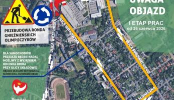 26.06.2026 | rozpoczynamy przebudowę Ronda Gnieźnieńskich Olimpijczyków |