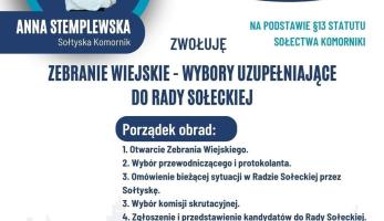 Zebranie wiejskie w Komornikach- wybory uzupełniające do Rady Sołeckiej
