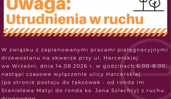 Utrudnienia w ruchu przy ulicy Harcerskiej we Wrześni 14 sierpnia rano - Września