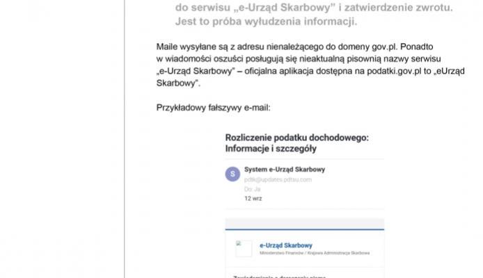 We Wrześni ostrzegają przed mailami o zwrocie podatku. Oszuści podszywają się pod eUrząd Skarbowy - Września