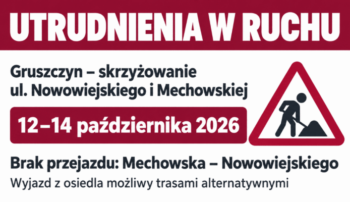 Gmina Swarzędz: dwa wyjazdy z osiedla w Gruszczynie na czas zamknięcia przejazdu 12–14 października 2026 - Swarzędz