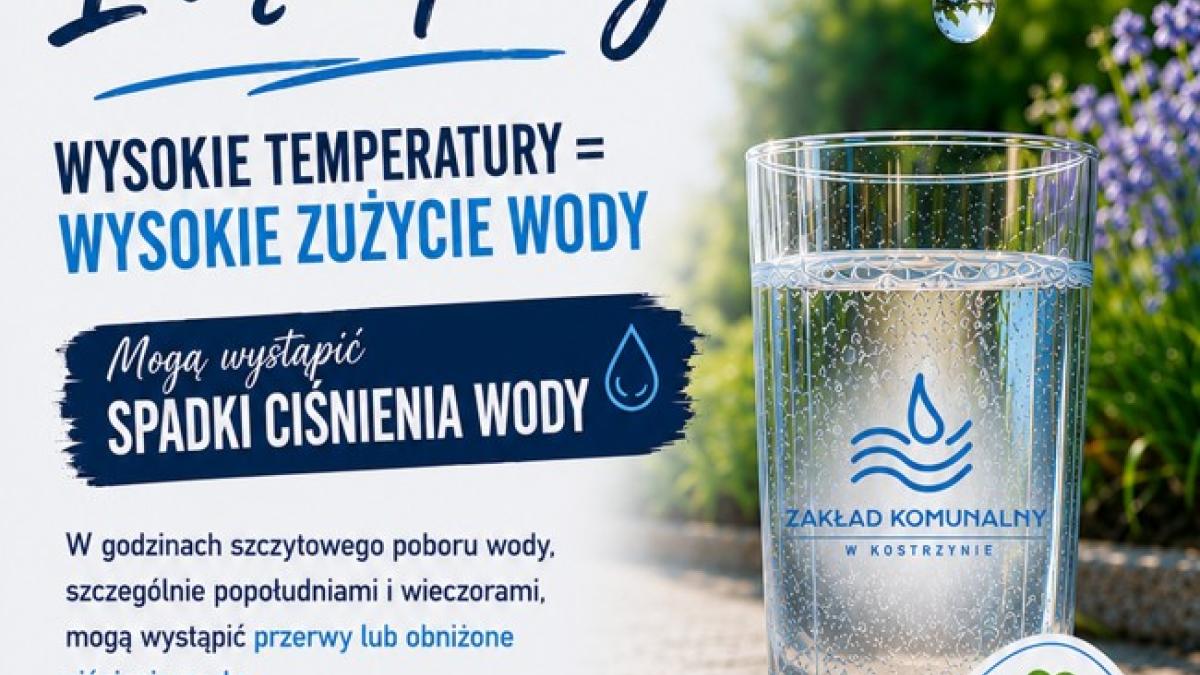 Najbliższe dni będą gorące! Korzystajmy rozsądnie z wody - Dla mieszkańca - Urząd Miejski w Kostrzynie