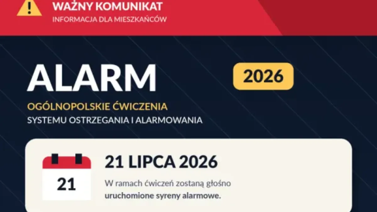 Ważna informacja dla mieszkańców – ćwiczenie „ALARM 2026”