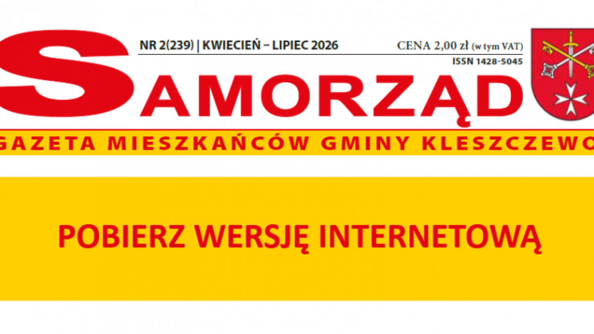 Zapraszamy do zapoznania się z najnowszą gazetą "Samorząd", Informatorem - 35 lat Komunikacji Gminy Kleszczewo - kalendarium oraz Lokalizacją