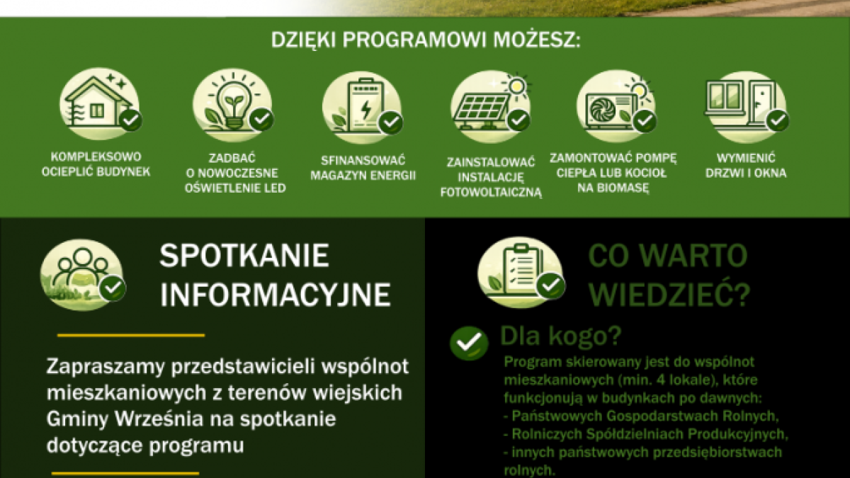 Gmina Września zaprasza na spotkanie informacyjne o programie Ekologiczna Wieś - Aktualności - WRZEŚNIA - miasto w centrum zainteresowania