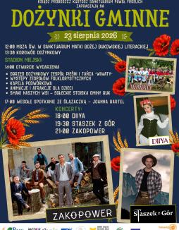 Dożynki gminne w Buku 23 sierpnia. Korowód, obrzędy i koncert Zakopower - Buk