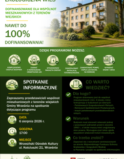 We Wrześni odbędzie się spotkanie informacyjne o programie „Ekologiczna Wieś” - Września